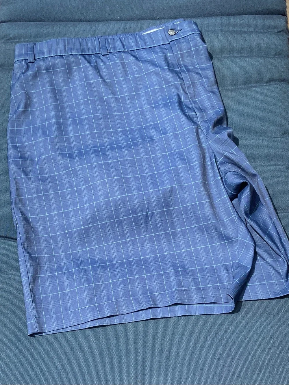 2 pair Callaway flat front shorts - Blue Windowpane & black